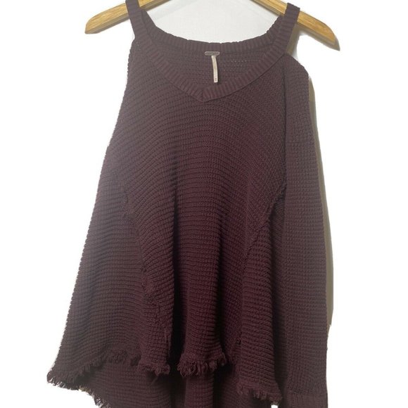 Free People Sweaters - Free People Cold Shoulder Raw Edge Knit sweater